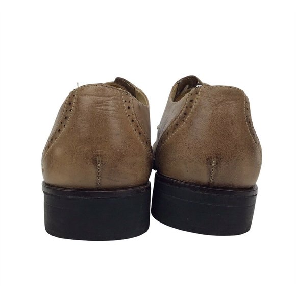 Sandro Cap Toe Derby Oxfords Shoes Tan Brown Leather Men’s Size 10 D Brazil Made - Picture 7 of 8